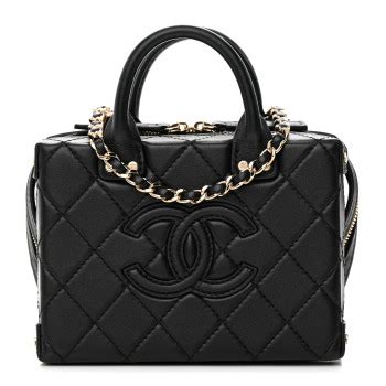 chanel vanity case香港價錢|CHANEL Calfskin Quilted Studded Square Vanity Case Black .